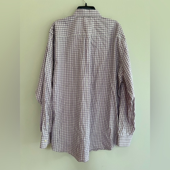 Peter Millar 100% Linen Sport Long Sleeved Button-Up Shirt, Purple/Tan, XL - Picture 2 of 6
